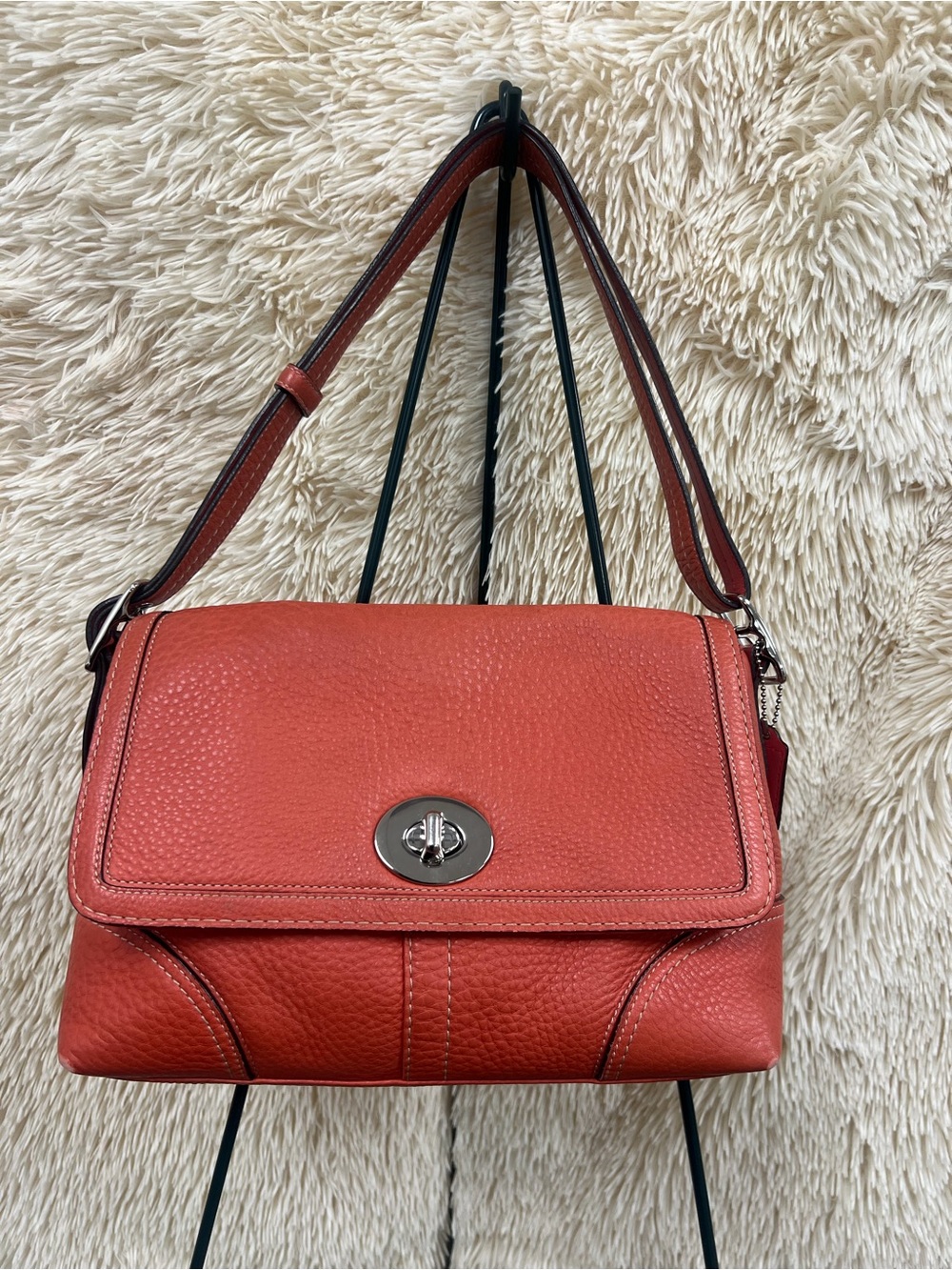 Coach Hampton pebbled leather crossbody/shoulder bag